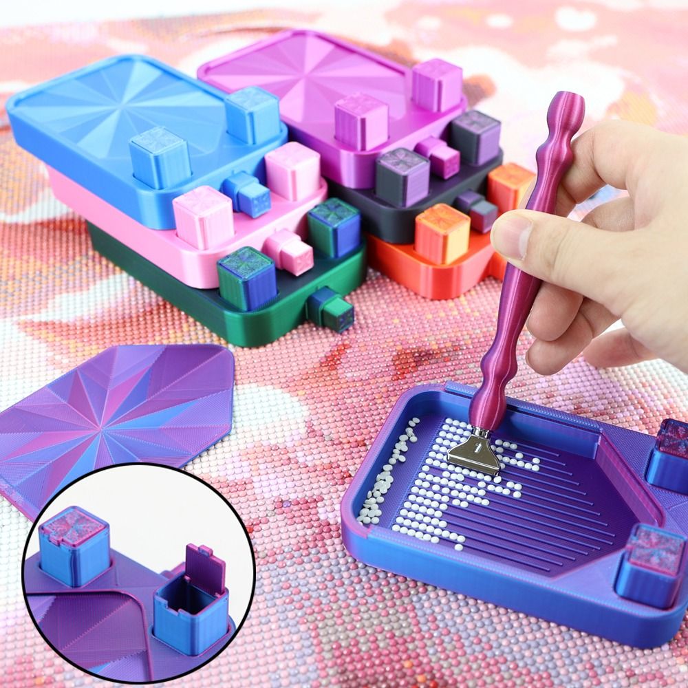 DIYクラフトダイヤモンドペインティングトレイ（蓋付き）刺繍 - Resin Art Case のレビューと価格