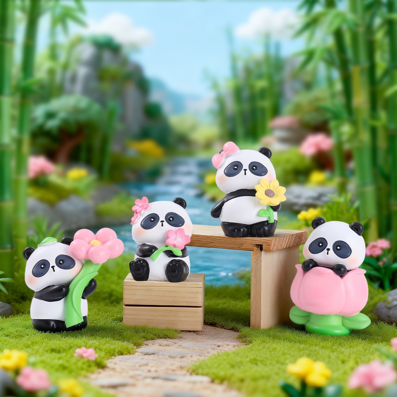 2026年新作パンダフラワーの春の外出日記ブラインドボックス - Resin Art Case のレビューと価格