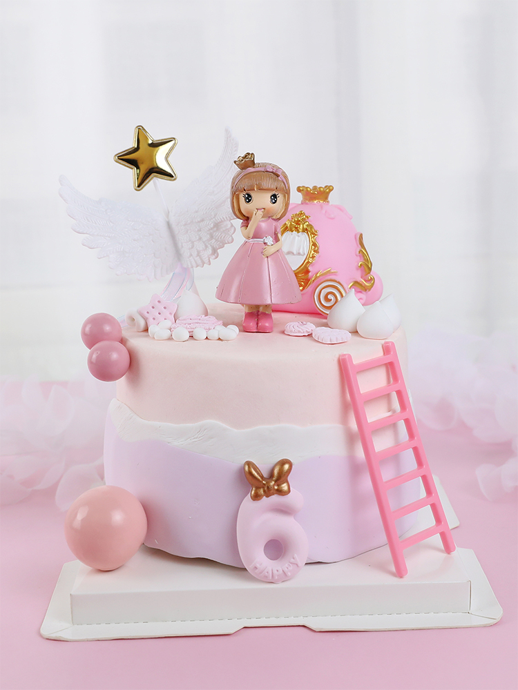 ピンク城ガールボウプリンセスパンプキン車の女の子のハッピーバ - Resin Art Alphabet のレビューと価格