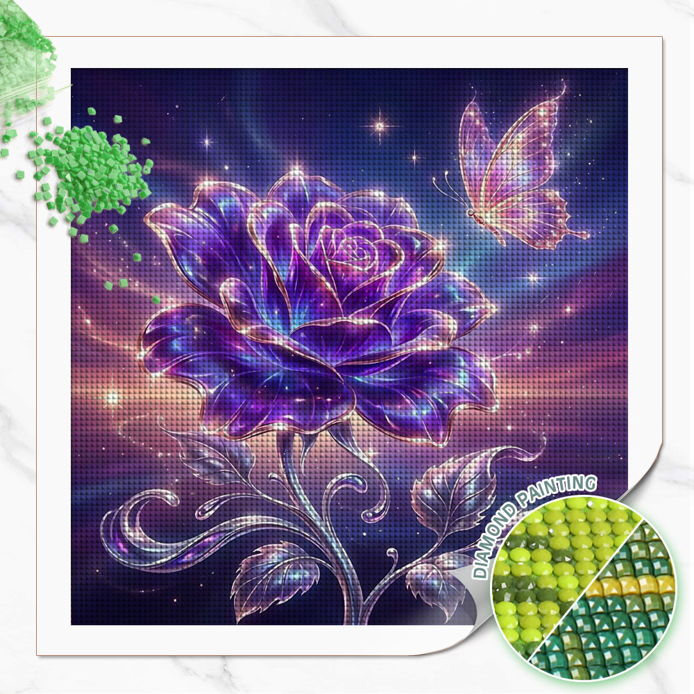 Huacan フルスクエアラウンドダイヤモンド絵画ローズバタ - Resin Art Rose のレビューと価格