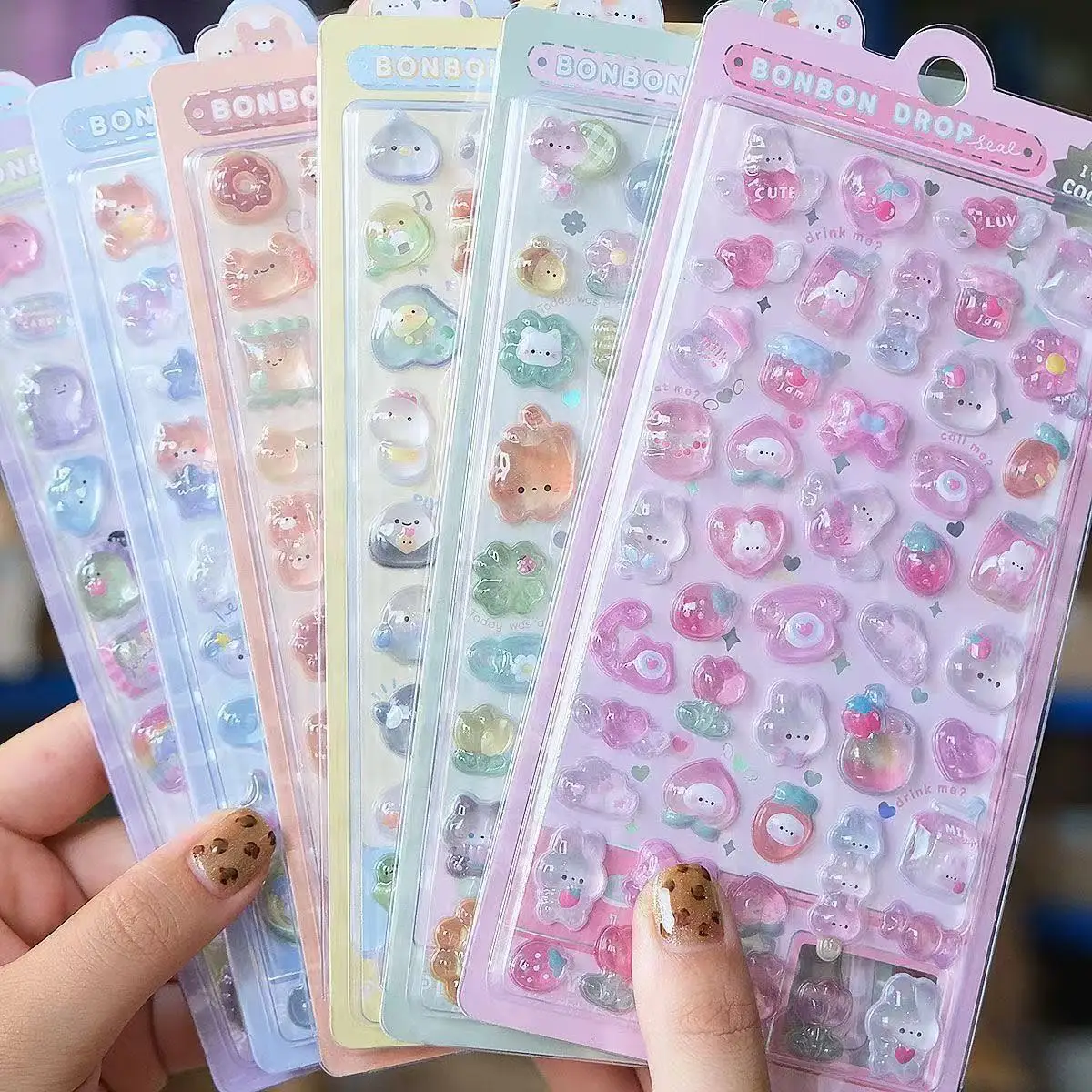 =-=2027かわいい3Dゼリーレジンステッカーかわいい漫画 - Resin Art Case のレビューと価格