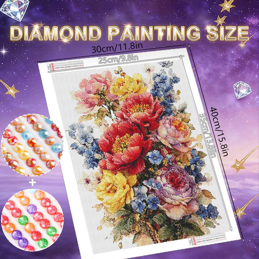 HUACAN ダイヤモンドペインティングキット 花 ローズ  - Resin Art Rose のレビューと価格